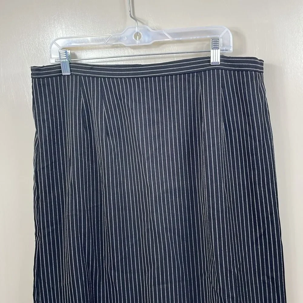 Vintage Pencil Skirt Pinstripe Career Wear Office Business Casual‎ Work